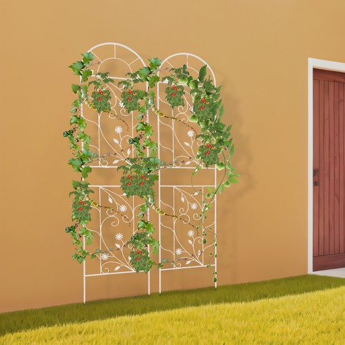 Metal garden fences climbing - garden, fences,